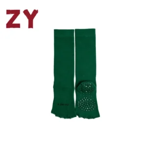 Green open‑toe anti‑slip yoga socks for barre indoor fitness training