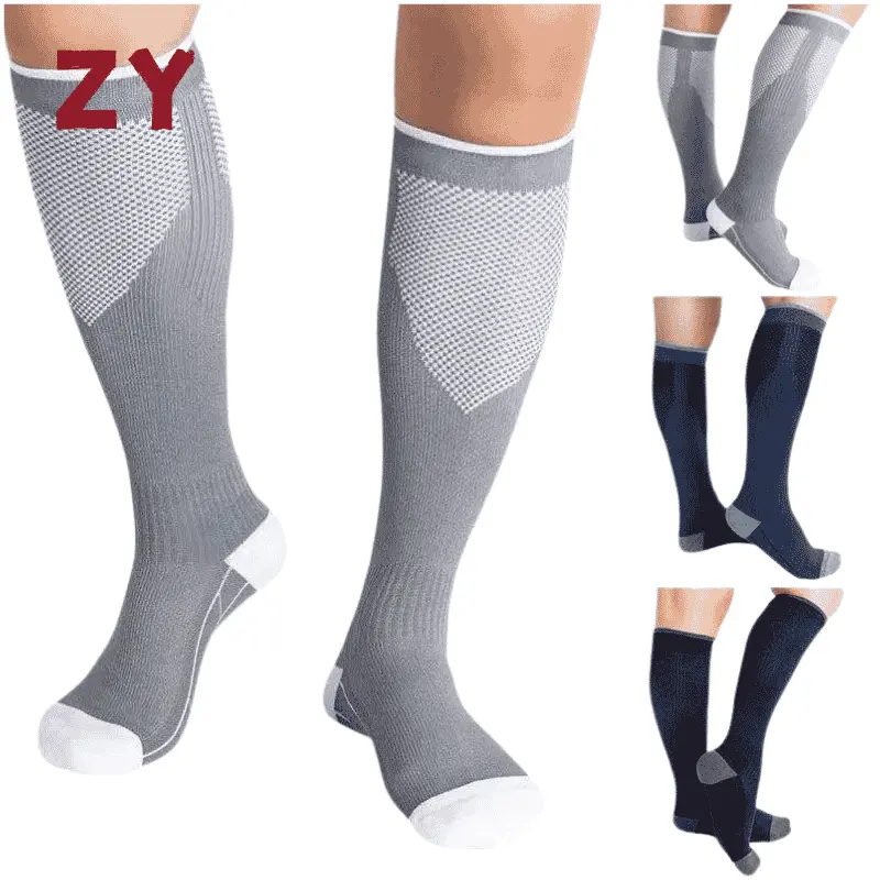 Knee high gradient compression running socks