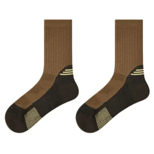 . Shock‑absorbing merino wool crew socks for outdoor mountain hiking