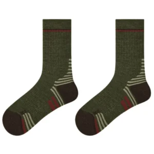 Women men merino wool cushioned trekking hiking crew socks