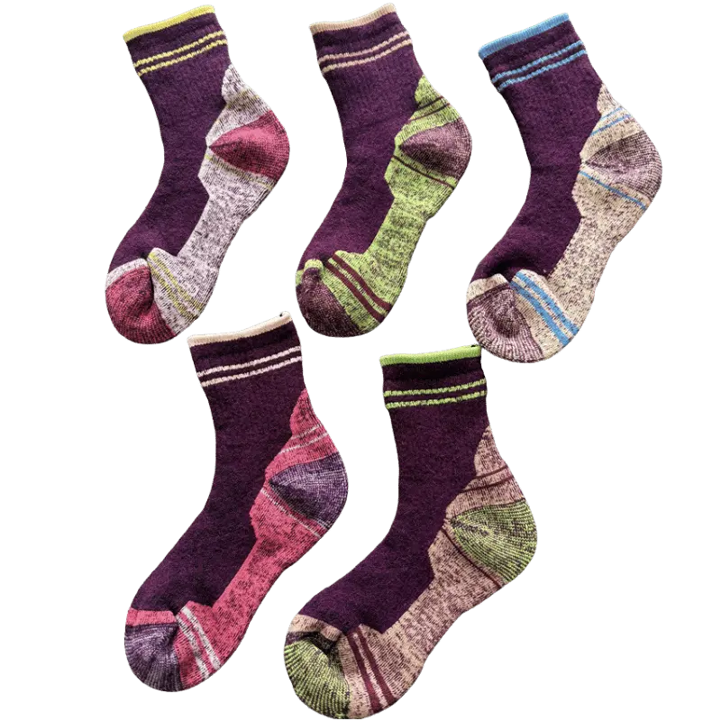 bulk custom wool hiking socks multi colors