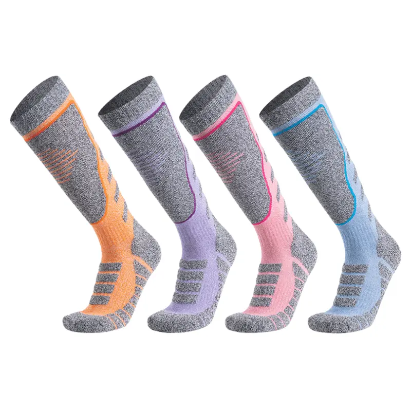 custom cotton over-the-calf ski socks multi-color